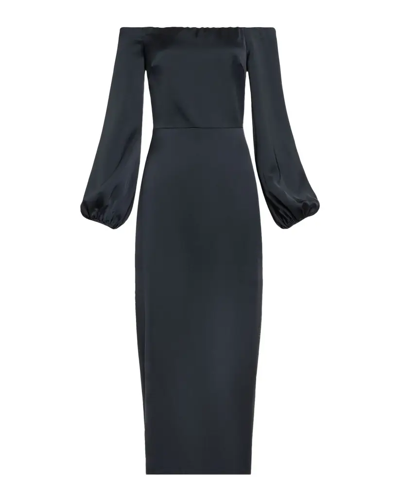 Ramy Brook Shiyan Off-Shoulder Stretch Satin Midi Dress