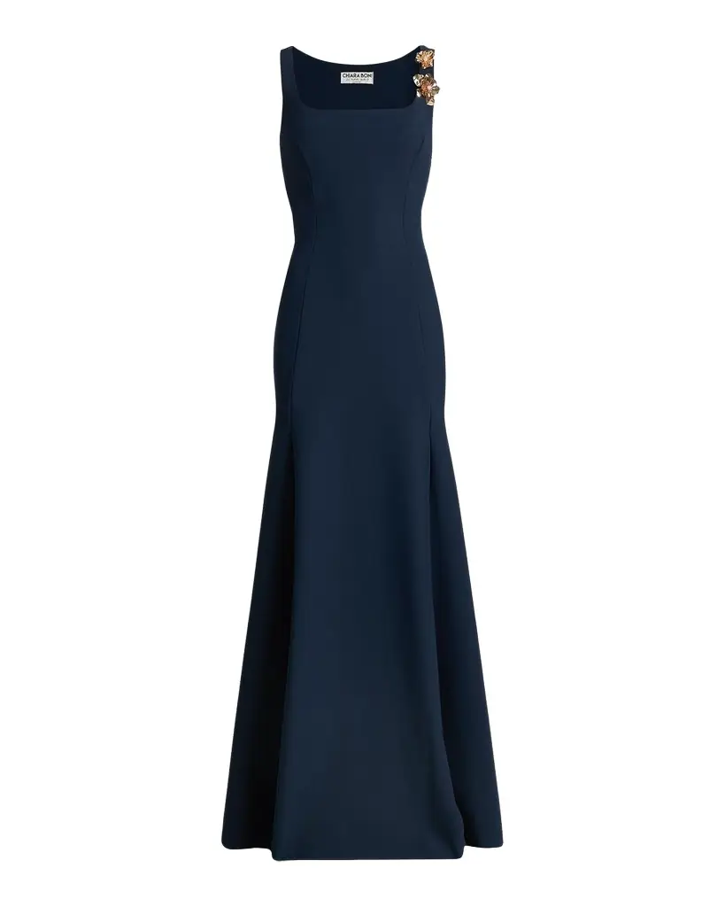 Chiara Boni La Petite Robe Lores Square-Neck Stretch Jersey Godet Gown