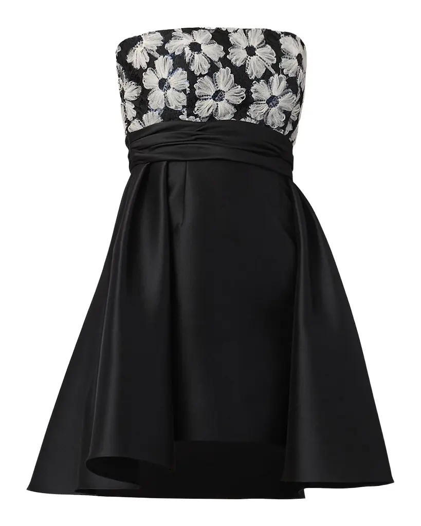 Shoshanna Mandy Strapless High-Low Taffeta Mini Dress