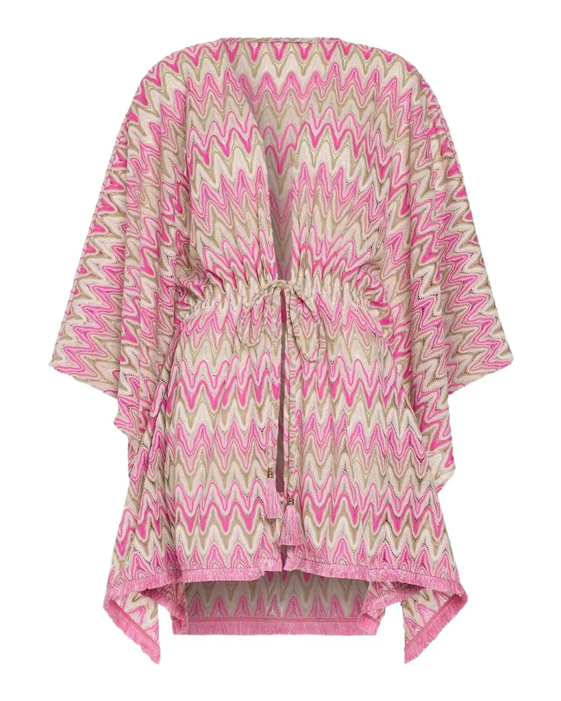 Ramy Brook McKala Zig-Zag Knit Caftan Coverup