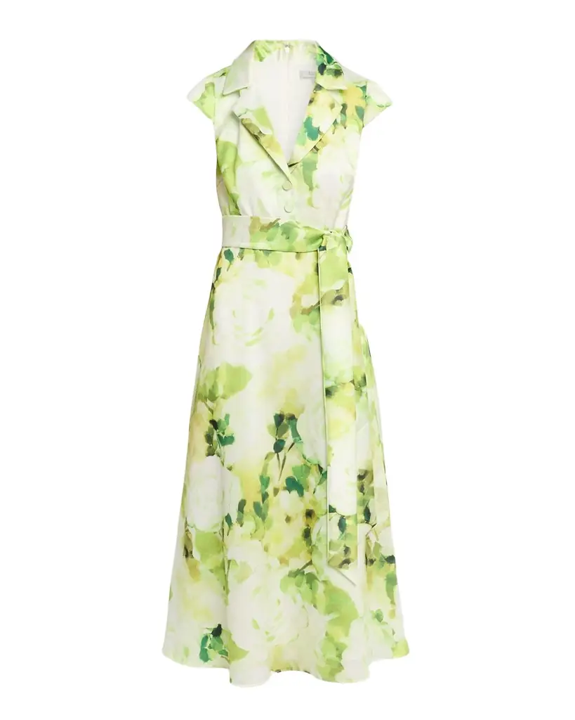 badgley mischka belted laser-cut dress Badgley Mischka Butterfly Scuba Cocktail Dress