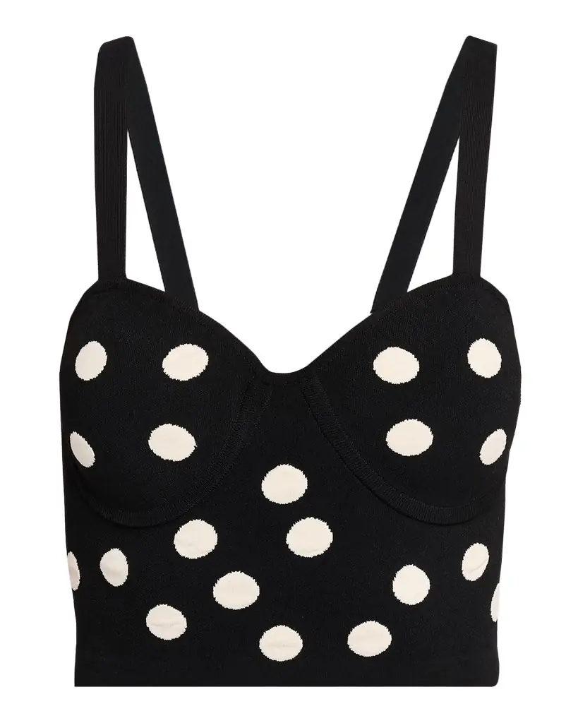 L 'Agence Tula Polka Dot Knit Bra Top