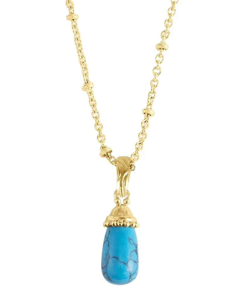 Anabel Aram Jewelry Milos Stone Drop Charm, Turquolse