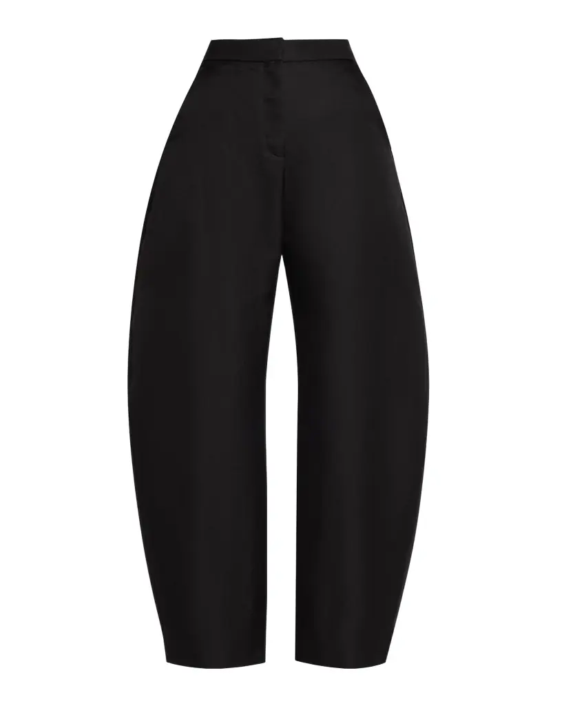ALAIA High-Rise Wool Round Barrel-Leg Pants