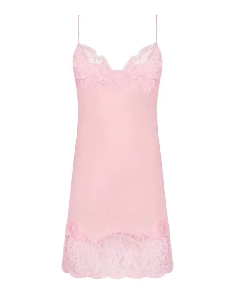 Lise Charmel Deesse En Glam Lace-Trim Silk Crepe Nightie