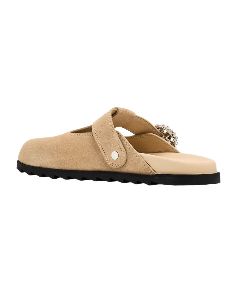Roger Vivier Slidy Viv Suede T-Strap Mules