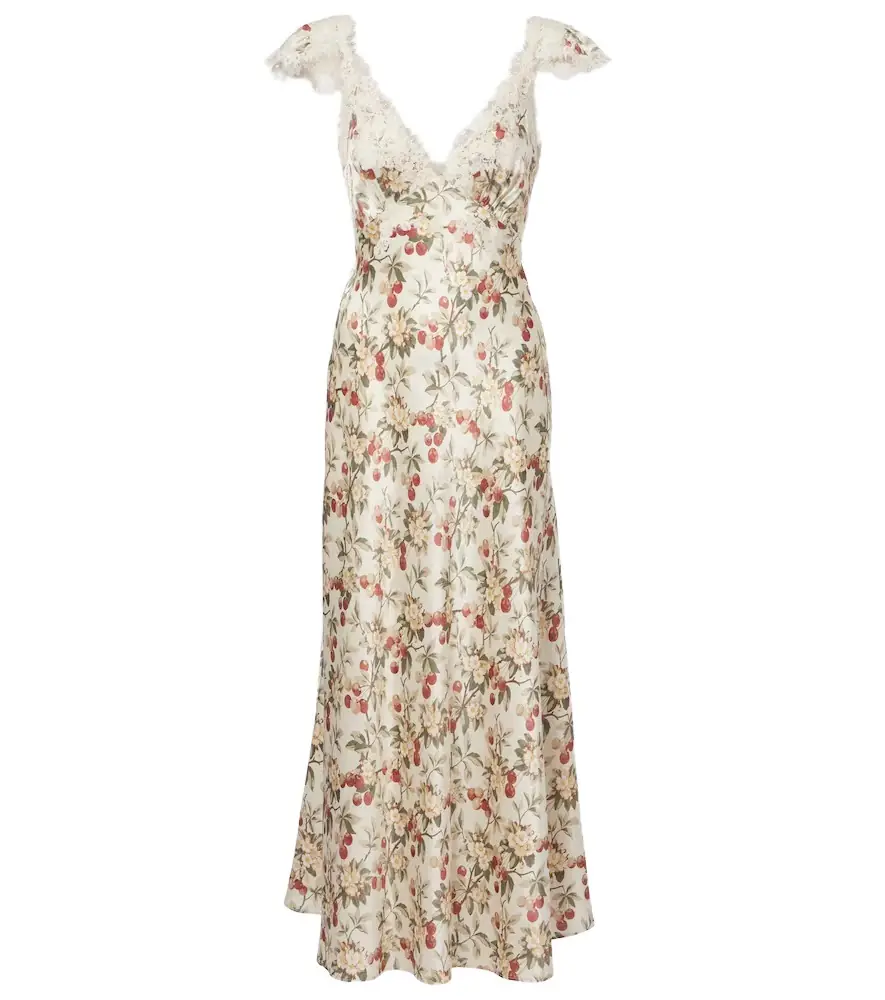 Doen Dôen Fiona lace-trimmed silk midi dress