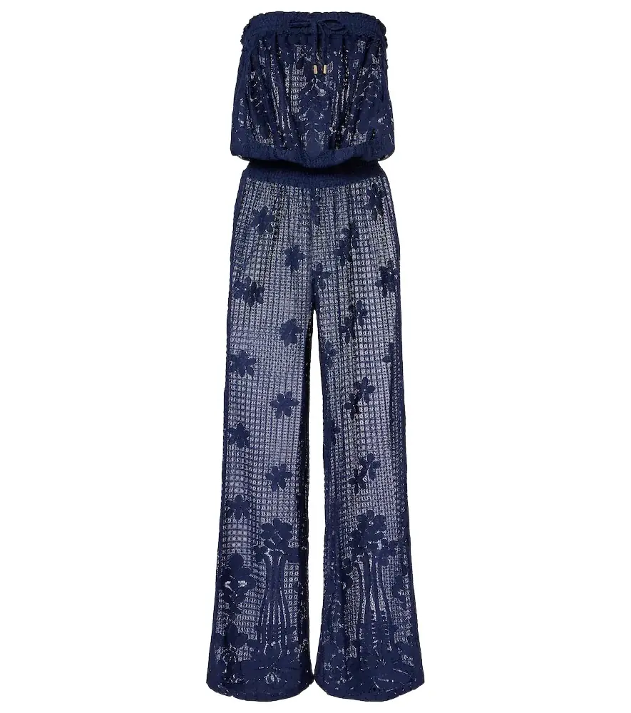 Melissa Odabash Viv HS cotton-blend lace romper