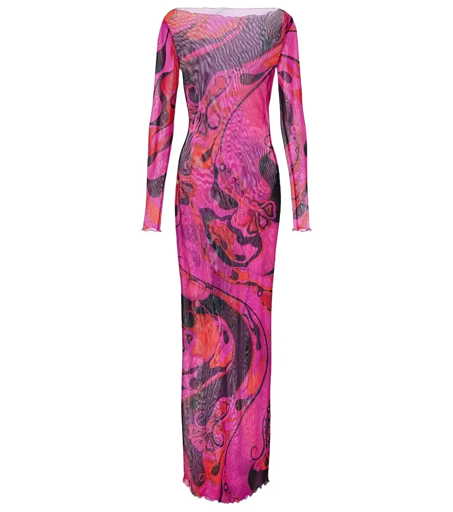 Pucci Orchidee tulle maxi dress