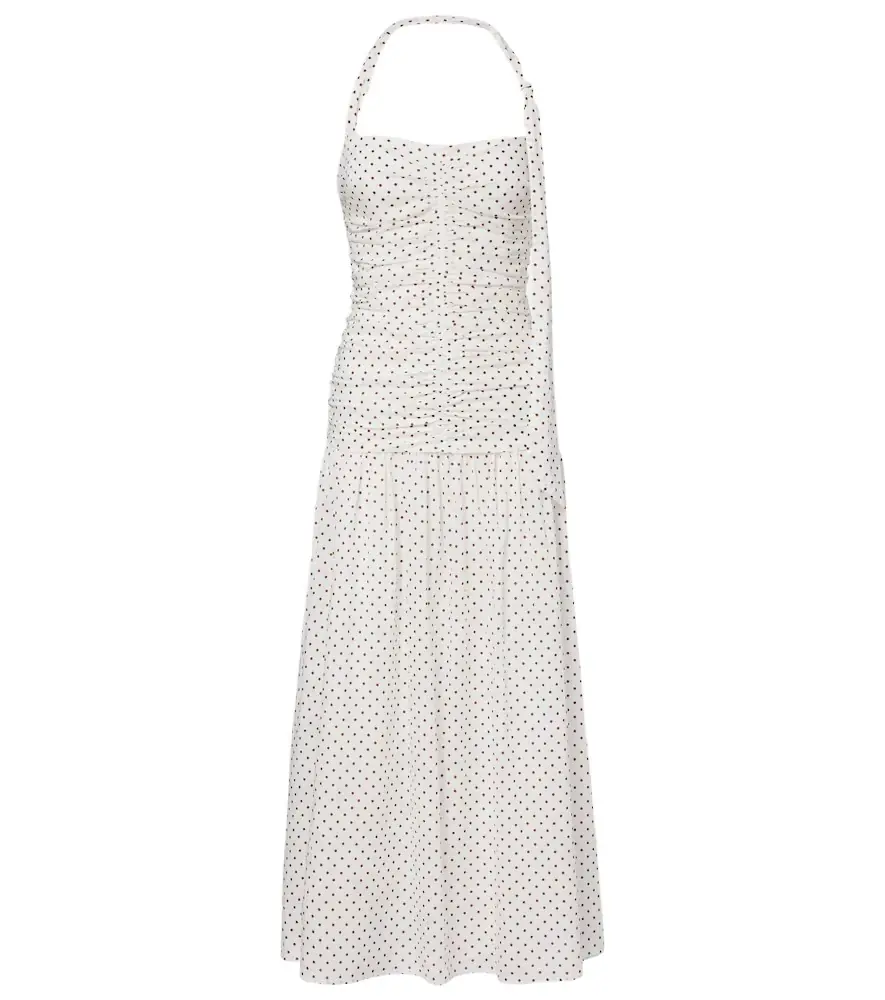 Posse Edie polka-dot halterneck midi dress