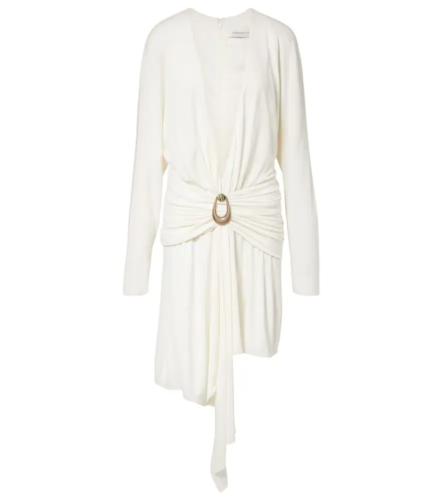 Christopher Esber Stone Pin draped jersey minidress