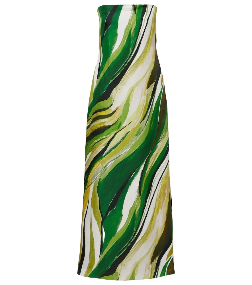 Christopher Esber Strapless printed silk gown