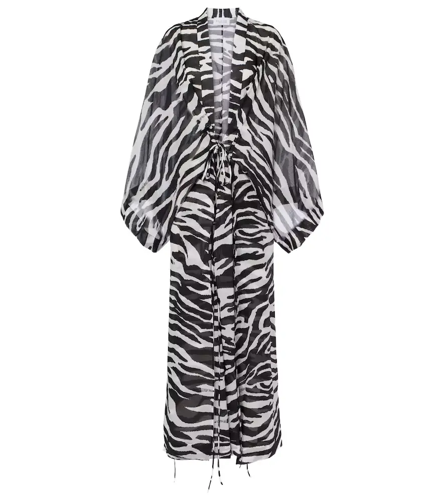 The Attico Zebra-print cotton muslin kaftan