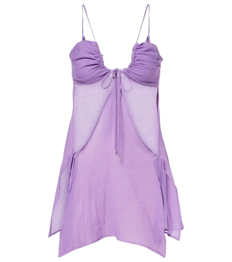 The Attico Cutout cotton muslin minidress