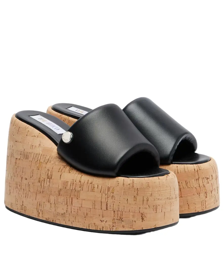 The Attico Mochi leather platform slides