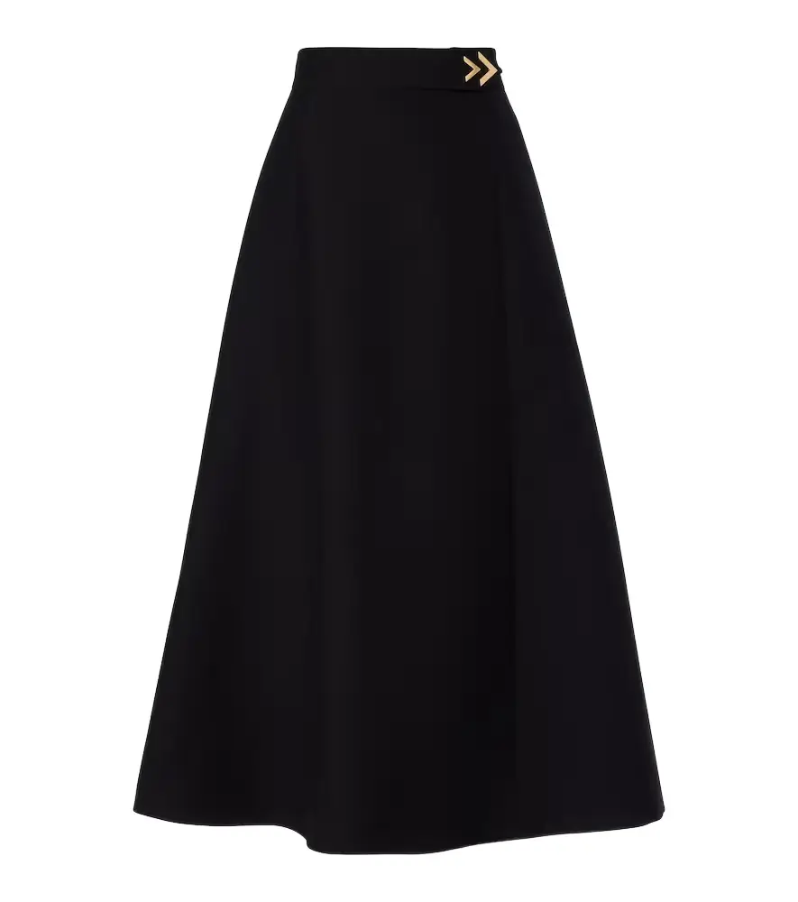 Valentino VGold Crepe Couture midi skirt