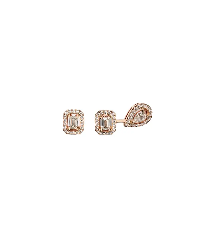 Messika My Twin 1+2 18kt rose gold earrings with diamonds