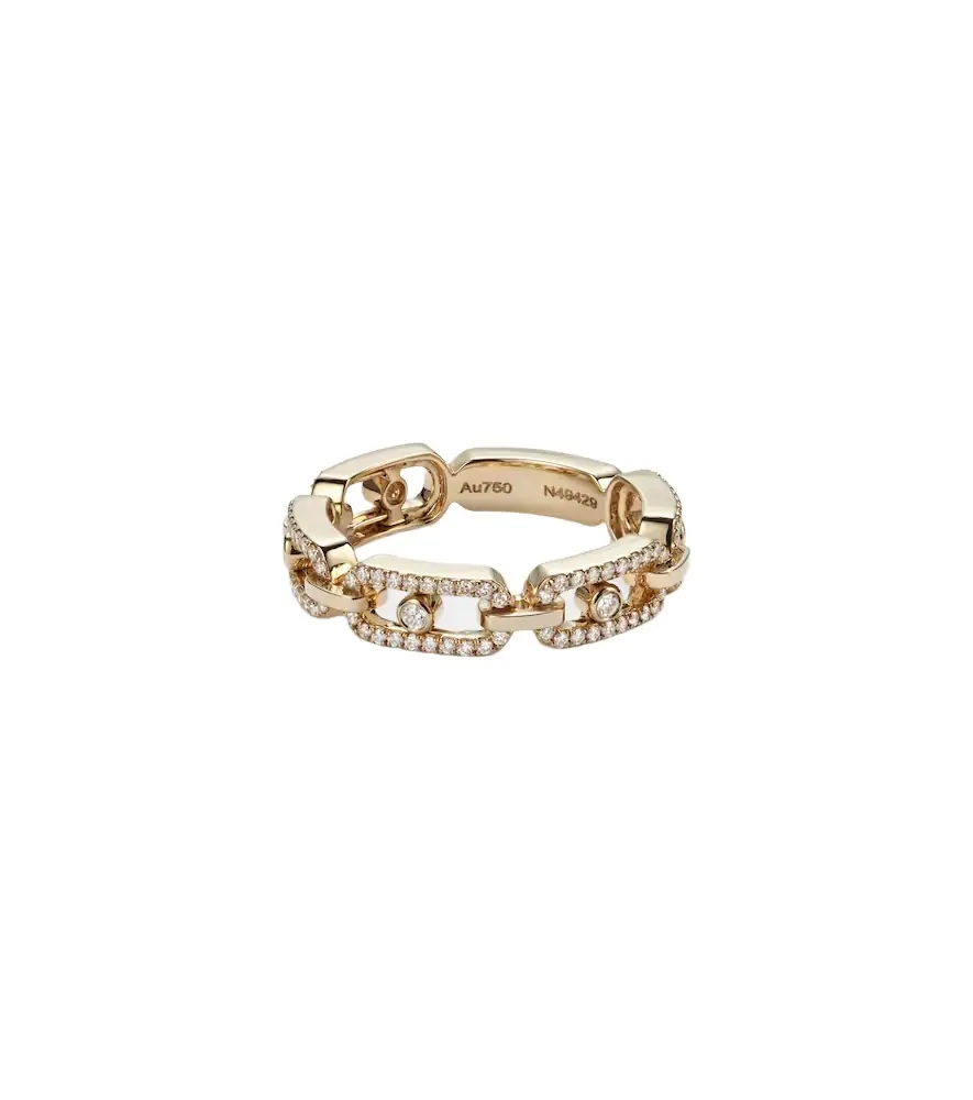 Messika Move Link 18kt gold ring with diamonds