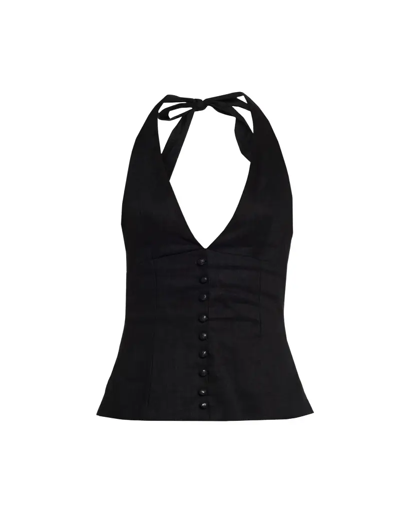 AEXAE Linen Halter Top