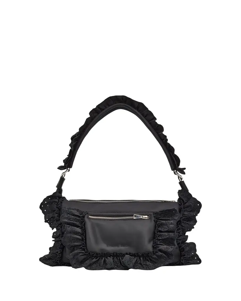 Simone Rocha Pillow Embroidered Ruffle-Trim Shoulder Bag