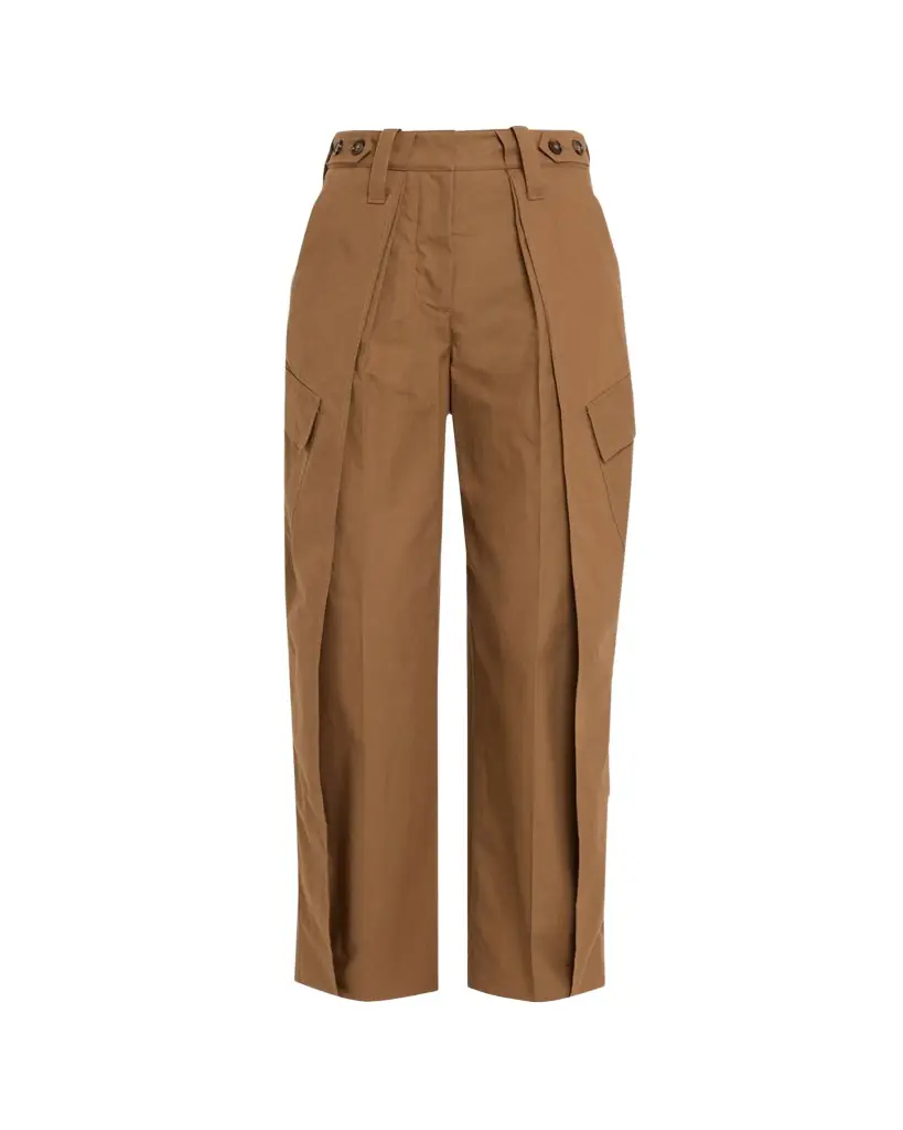 Stella McCartney Layered Washed Cotton Straight-Leg Cargo Pants