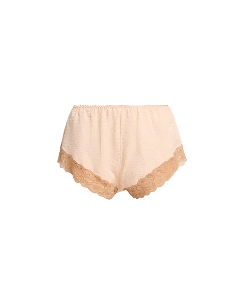 Chloe Lace-Trim Floral Silk Jacquard Pull-On Shorts