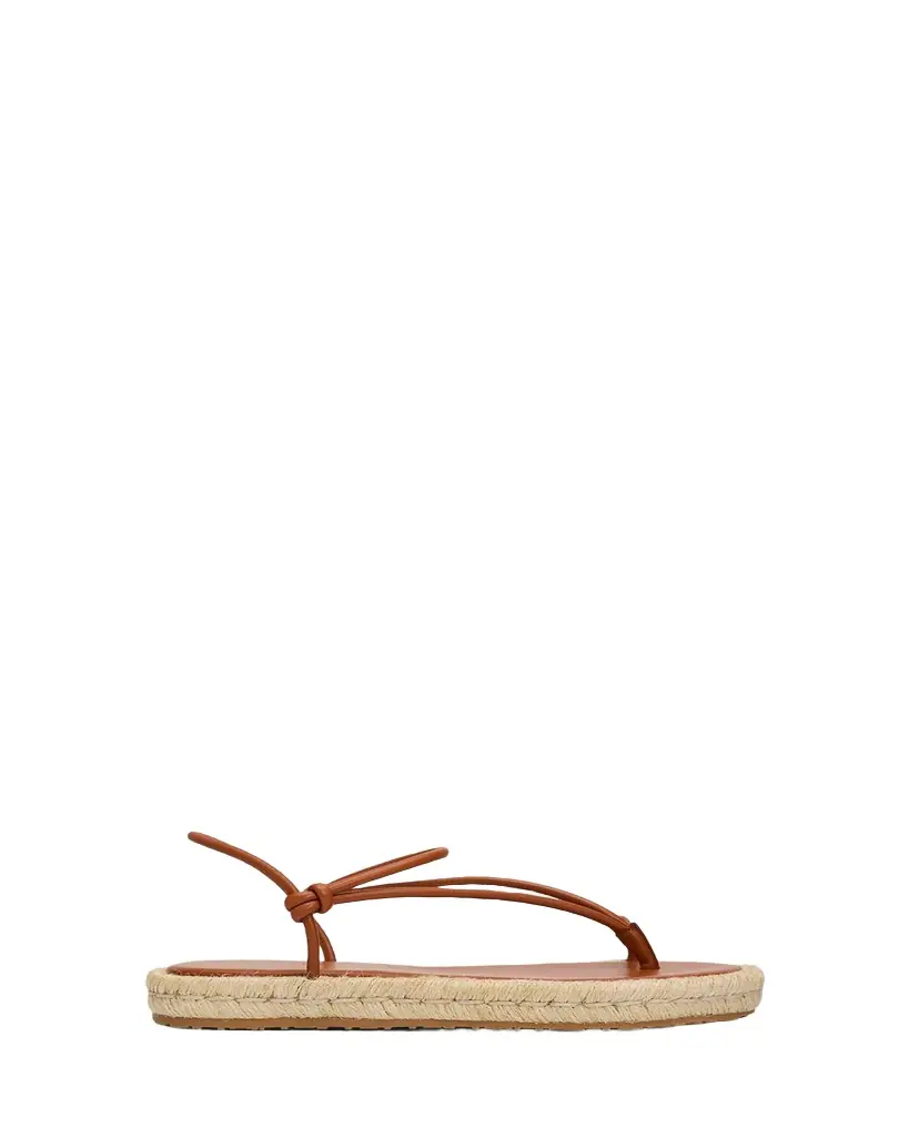 Gianvito Rossi Nappa Leather Espadrille Thong Sandals