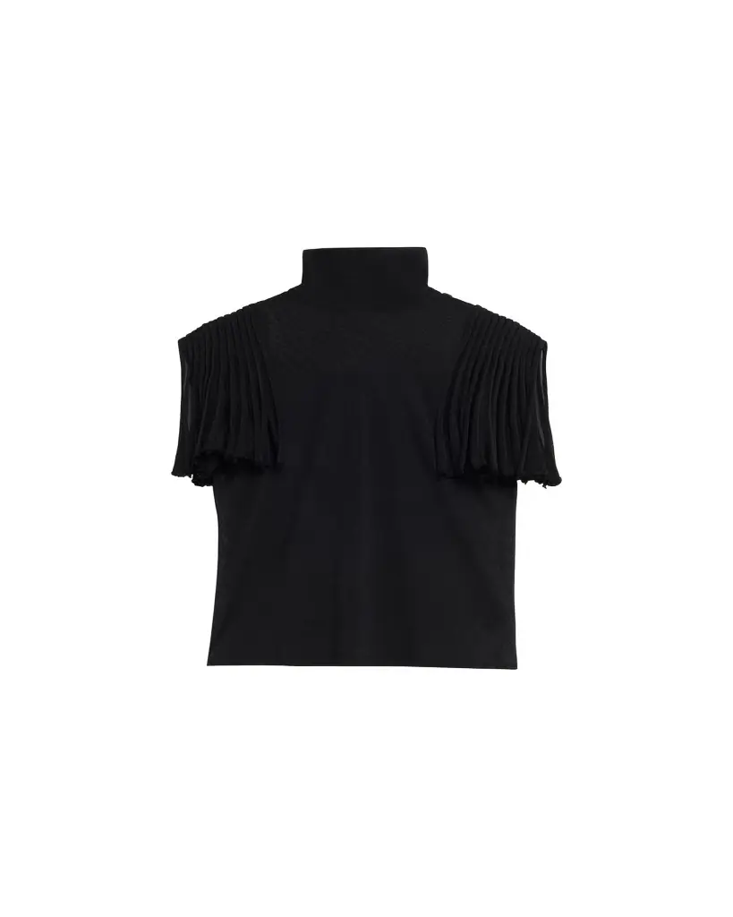 ALAIA Godet-Sleeve Turtleneck Top