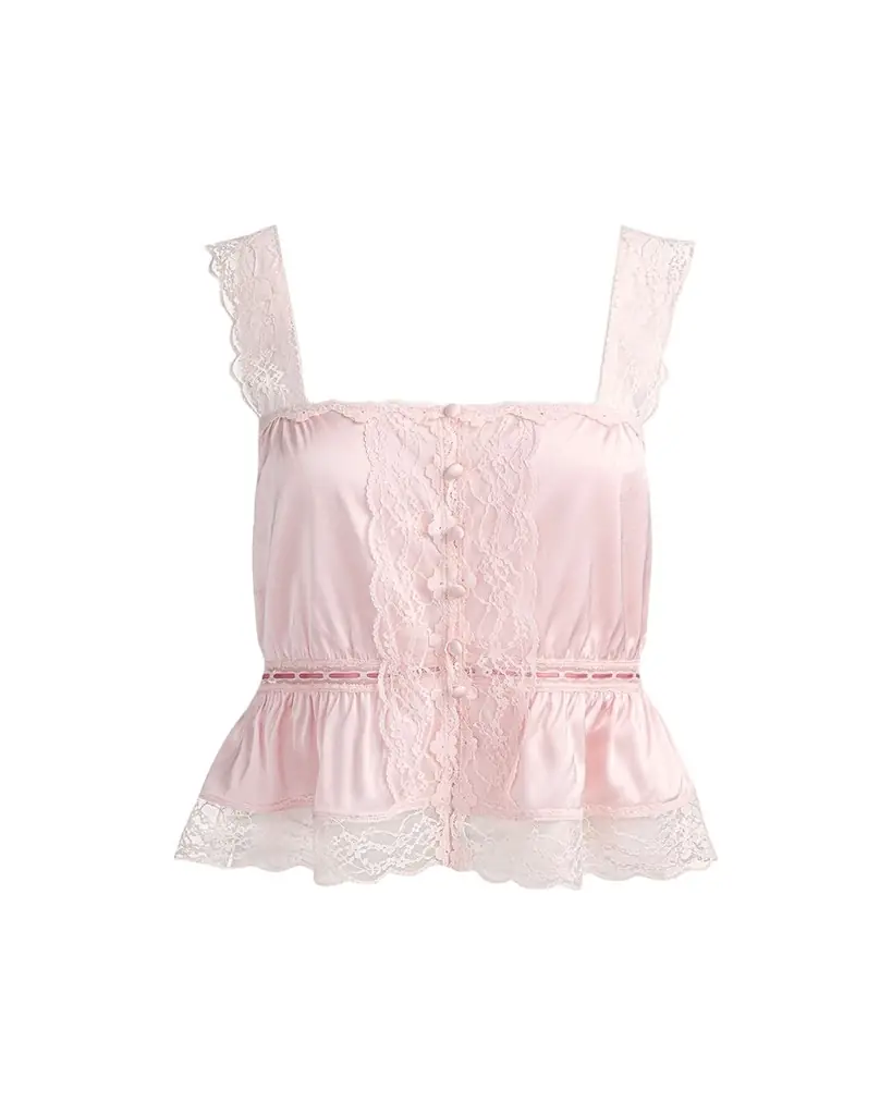 ALICE + OLIVIA Annabeth Embroidered Satin Tank Top