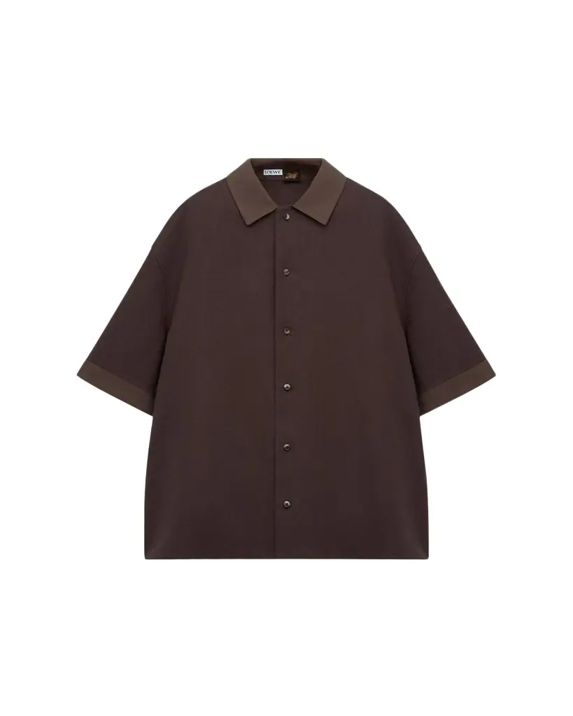 Loewe x Paula's Ibiza Men's Washed Satin Short-Sleeve Shirt