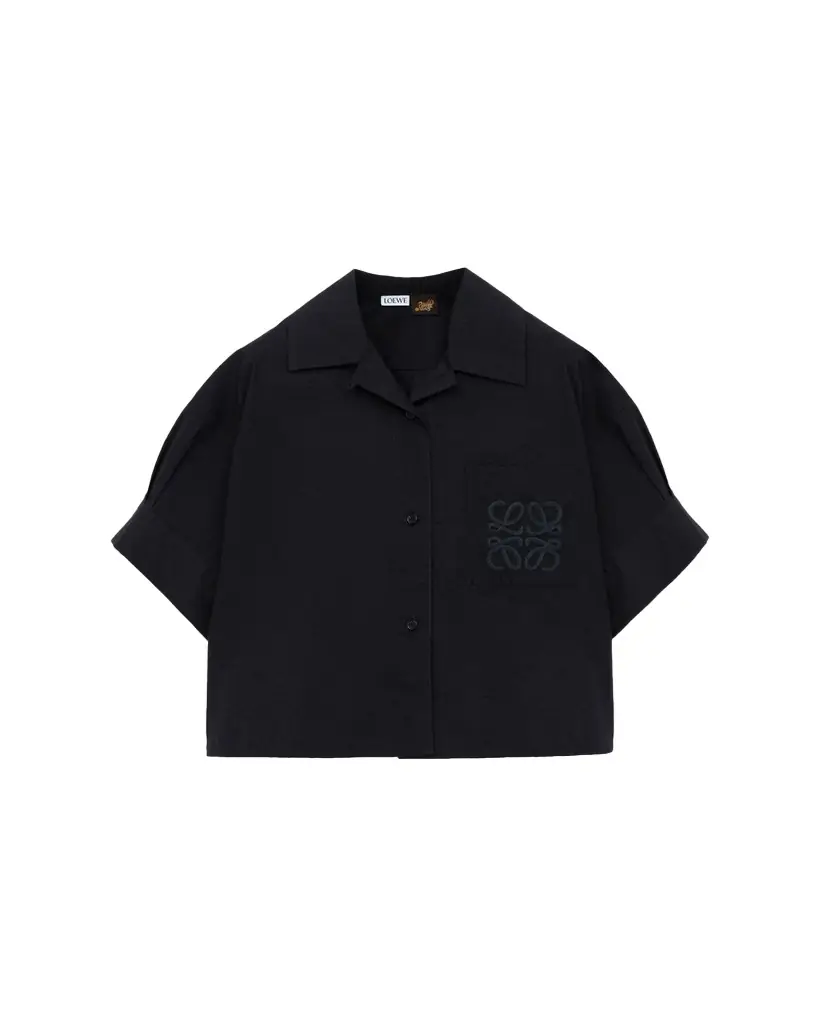 Loewe x Paula's Ibiza Anagram Short-Sleeve Button-Down Shirt