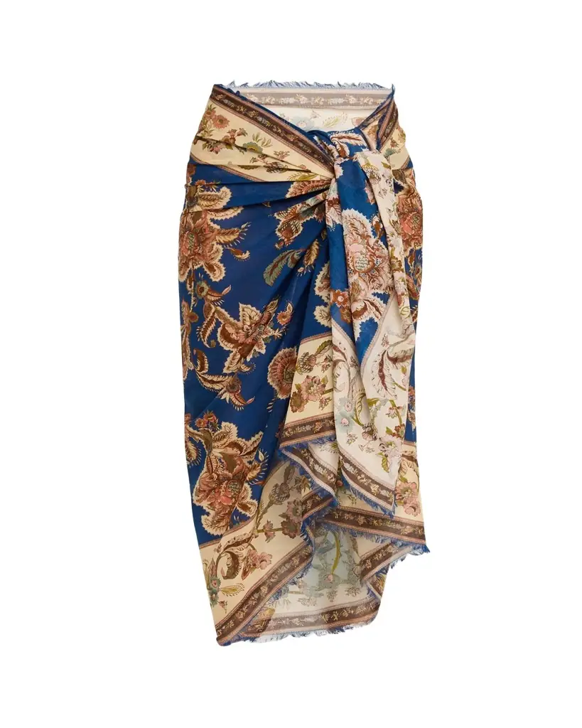 Zimmermann Printed Cotton Pareo Coverup