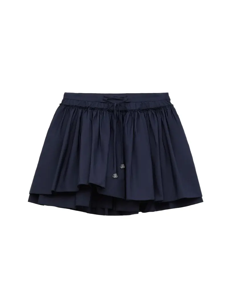 Loewe x Paula's Ibiza Layered Cotton Drawstring Mini Skirt
