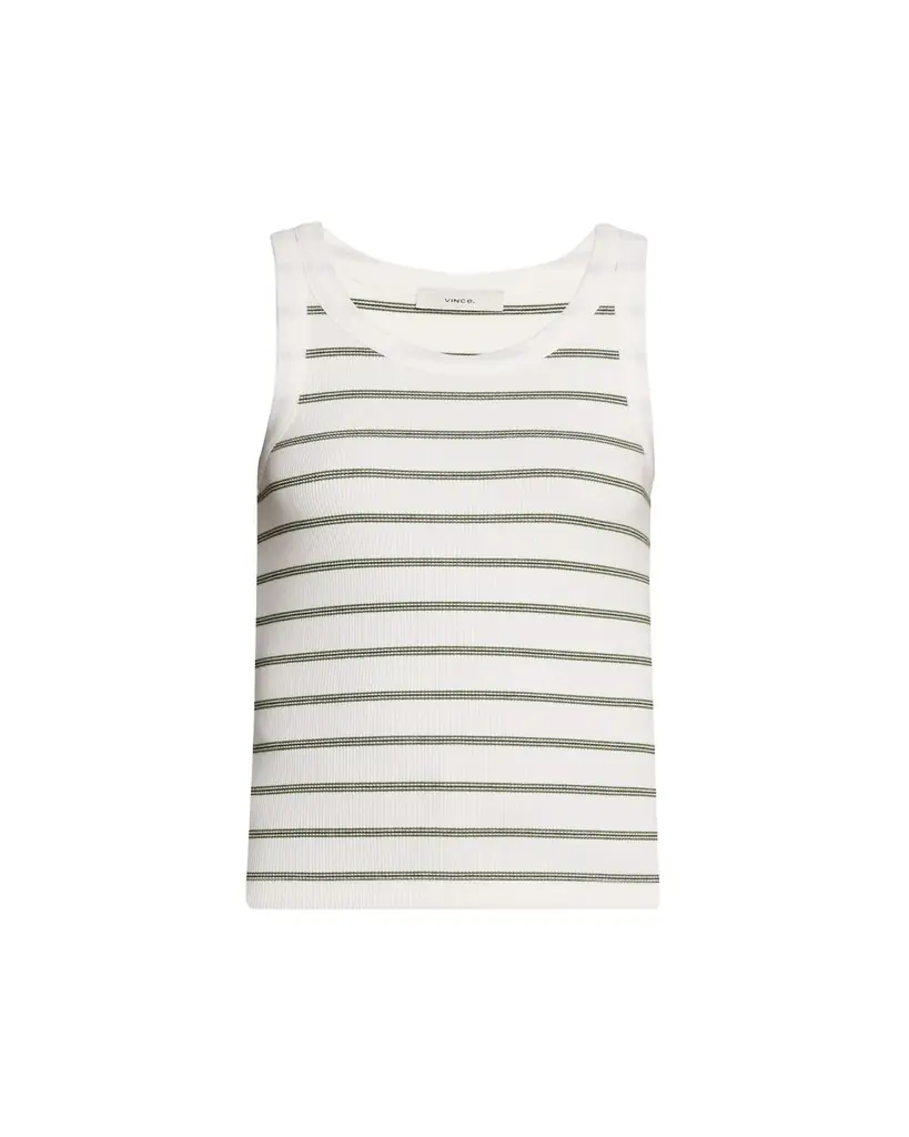 Vince Stripe Scoop-Neck Tank Top