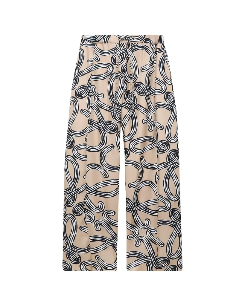 Loewe x Paula's Ibiza Abstract-Print Silk Wide-Leg Pull-On Trousers