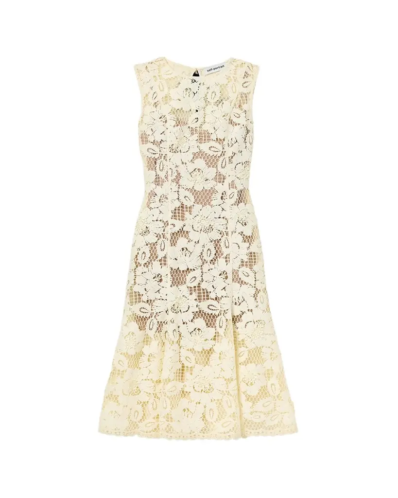 Self-Portrait Crochet Lace Midi Dress