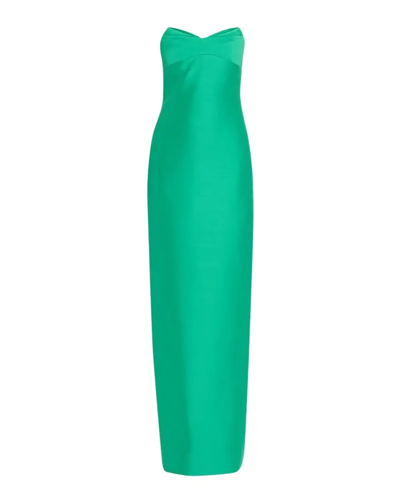 Badgley Mischka Strapless Fold-Over Column Gown