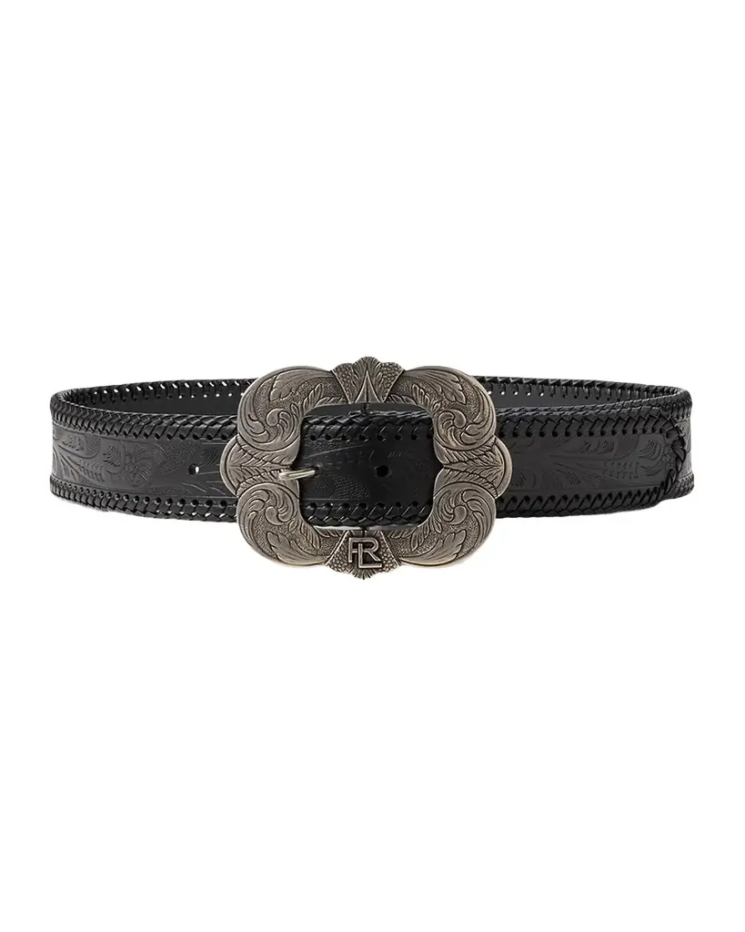 Ralph Lauren Collection Embossed Leather Western Belt