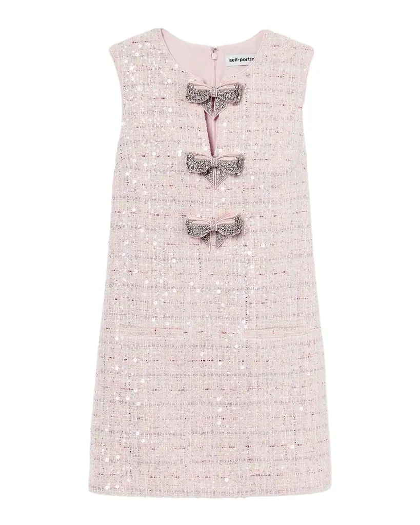 Self-Portrait Sequined Boucle Mini Dress