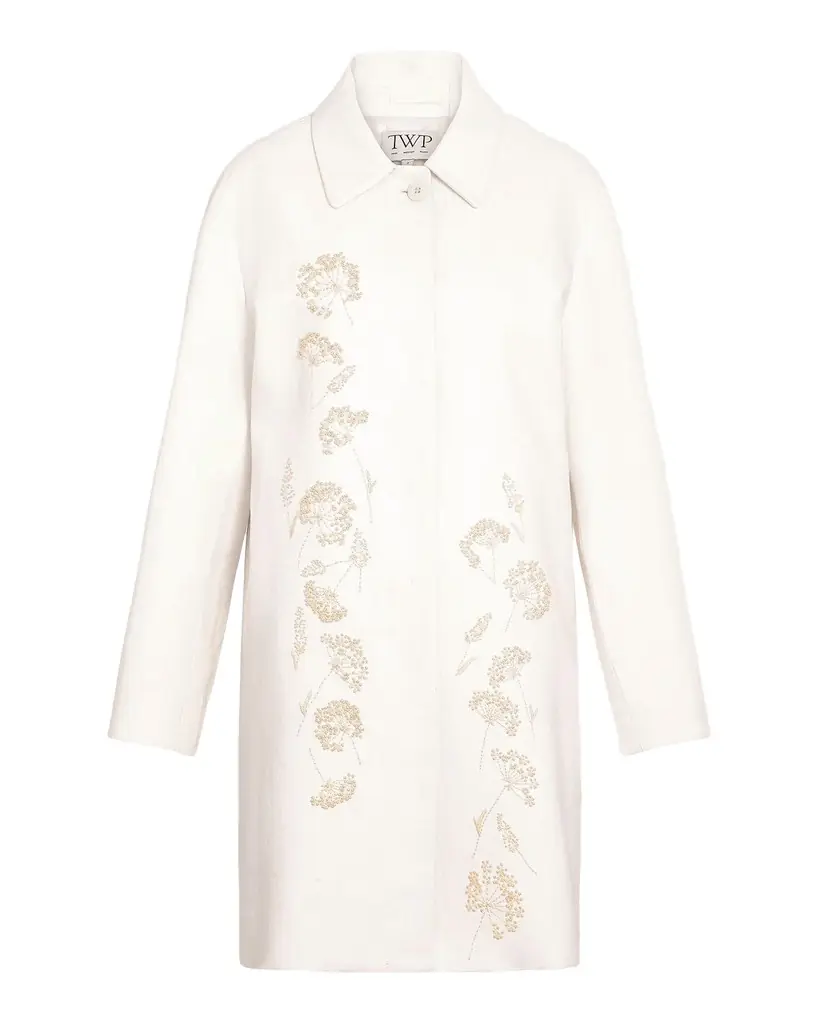 TWP Edinburgh Embroidered Linen Coat
