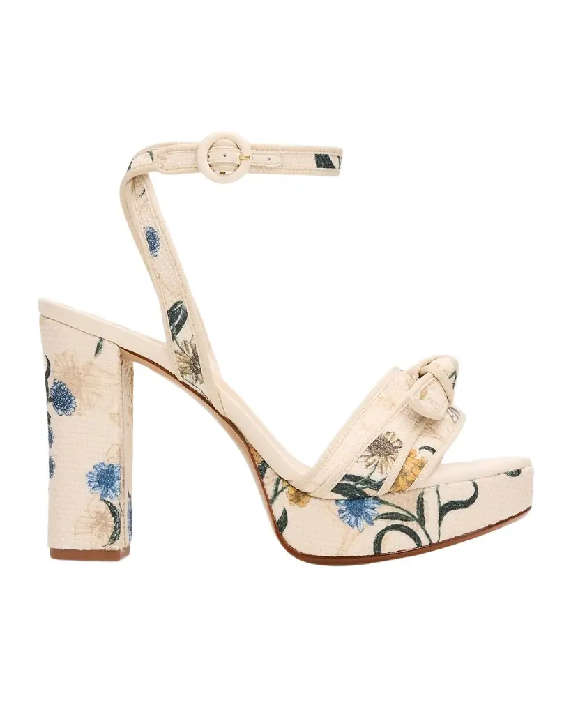 Alexandre Birman 120mm Floral Grosgrain Raffia Platform Sandals