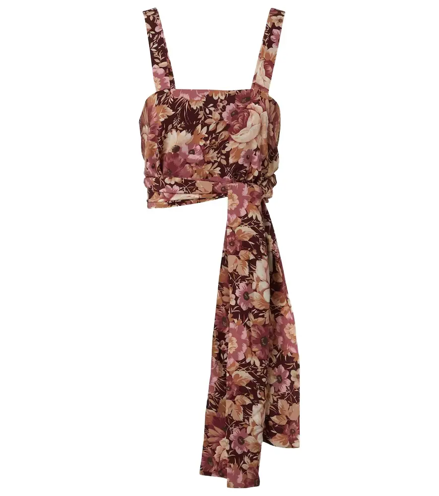 Chloe Chloé Floral crêpe de chine crop top