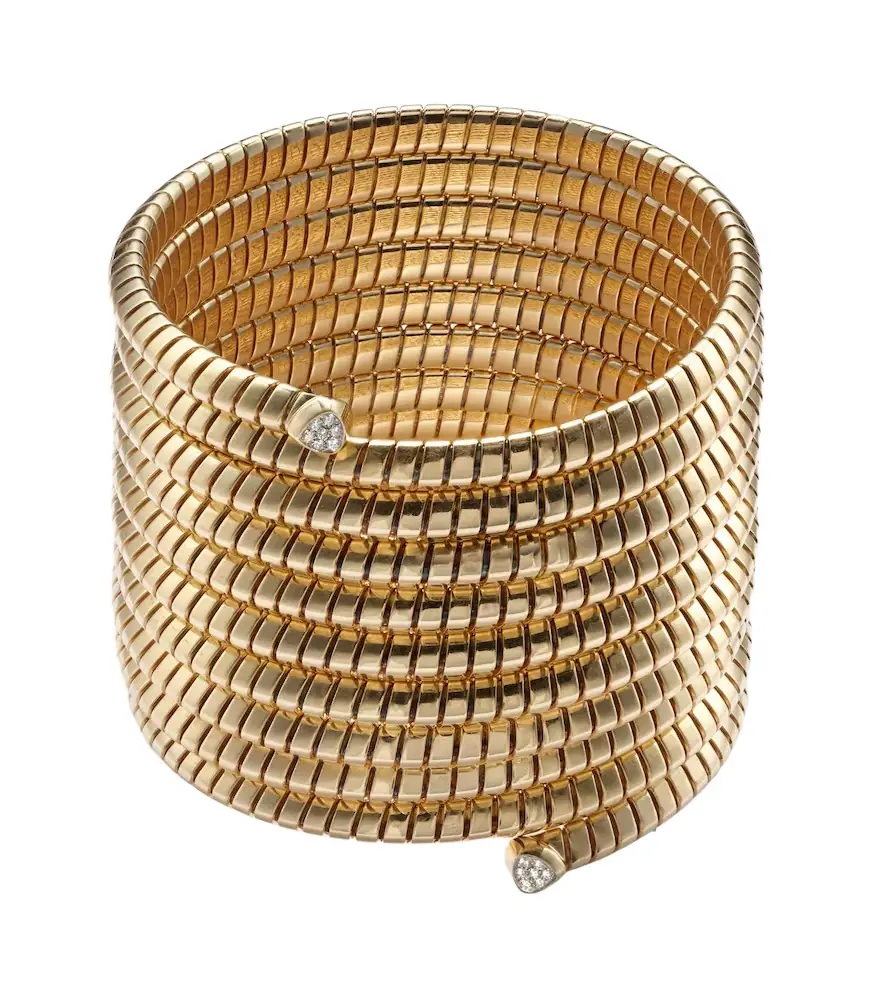 Marina B Trisolina 18kt gold bangle with diamonds