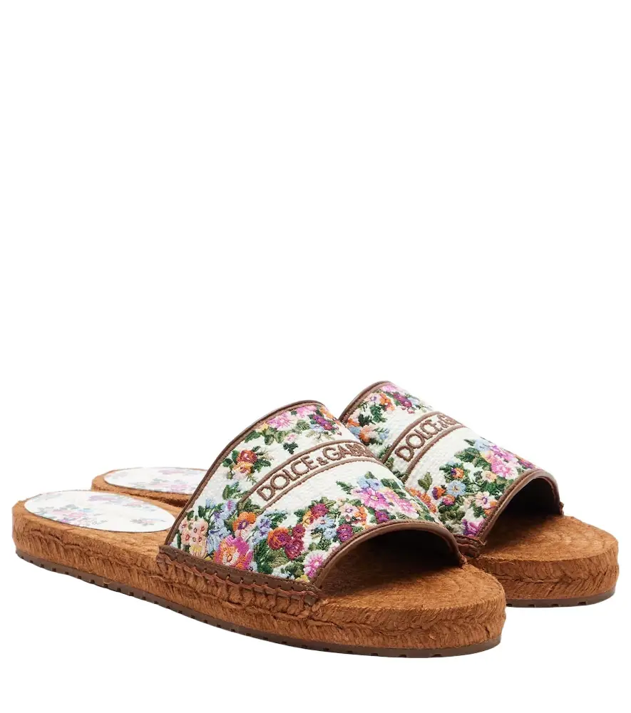 Dolce & Gabbana Floral espadrille slides