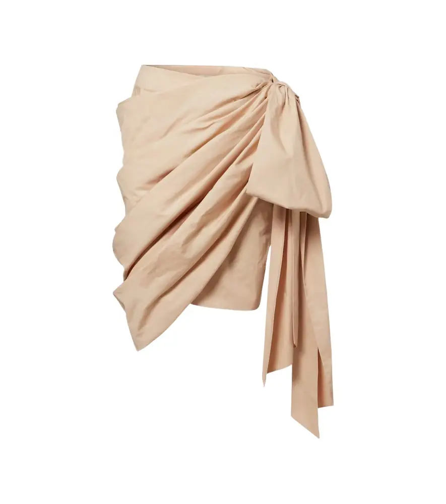 Chloe Chloé Bow-detail cotton poplin midi skirt