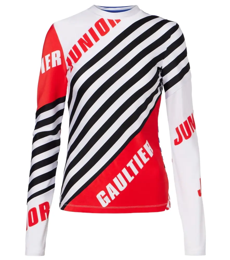 Jean Paul Gaultier Logo striped jersey T-shirt