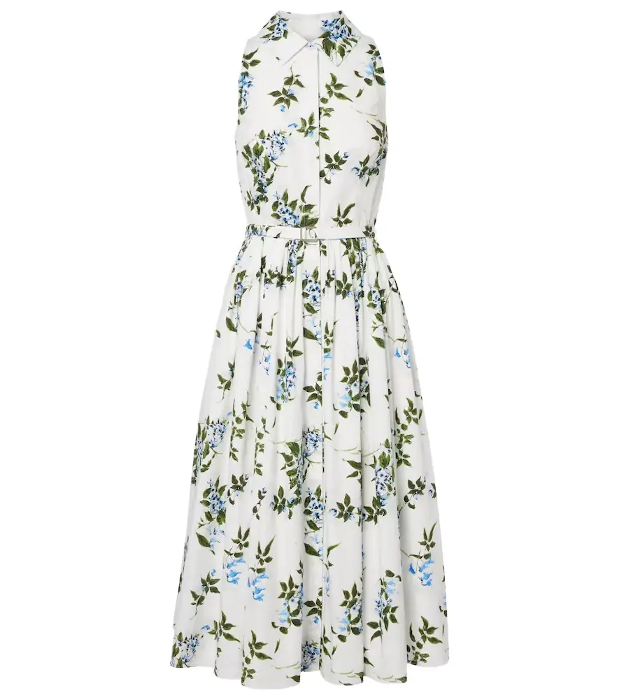 Emilia Wickstead Norika belted floral cotton shirt dress