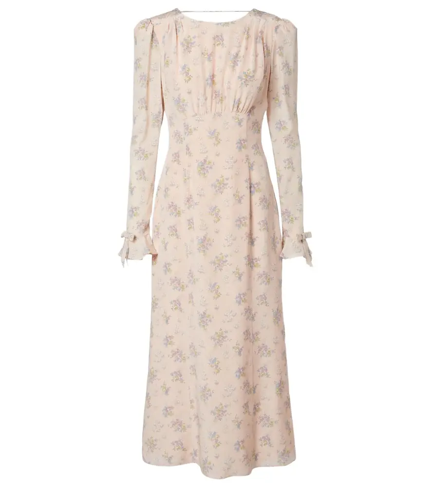 Alessandra Rich Floral open-back silk midi dress