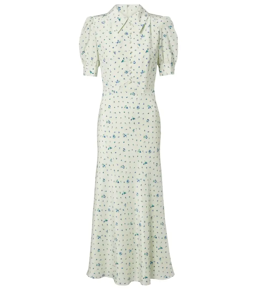 Alessandra Rich Floral silk midi dress