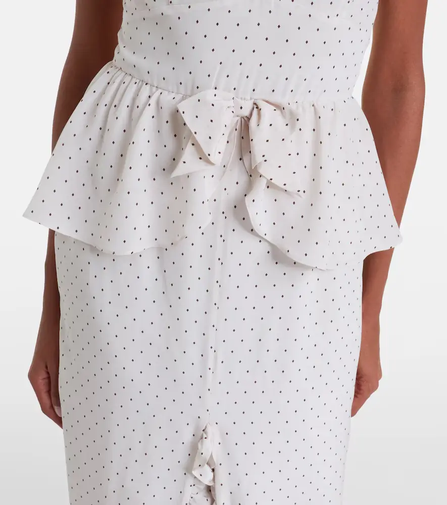 alessandra rich polka dot dress with peplum Alessandra Rich Polka-dot peplum silk midi dress | Women's